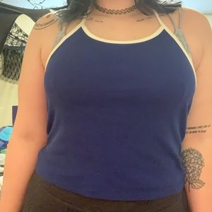 F21 Blue Sporty Halter Top